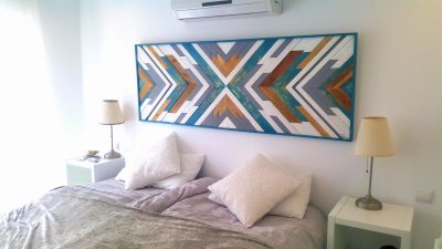 PAINTED WOOD HEADBOARD