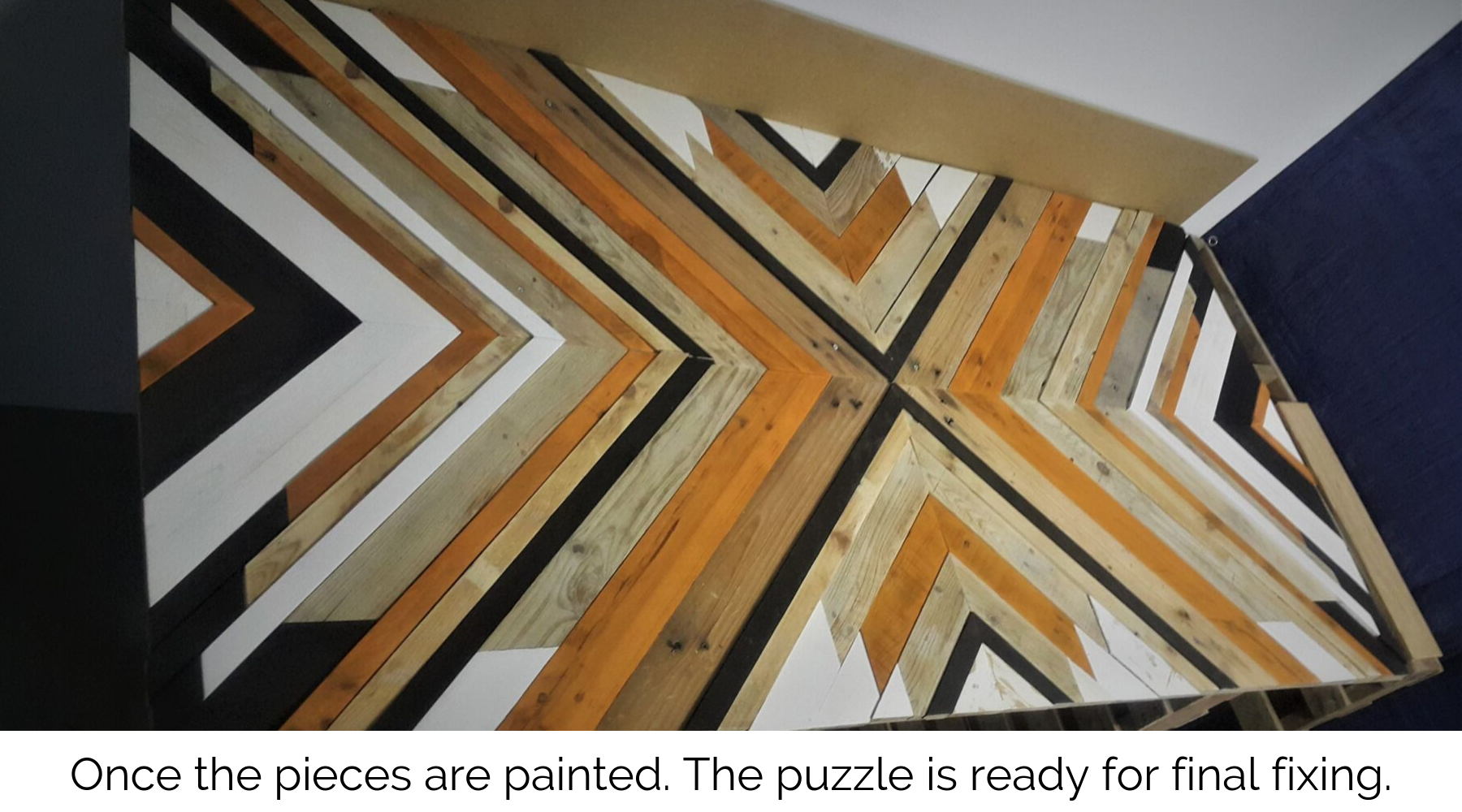 sticking painted pieces