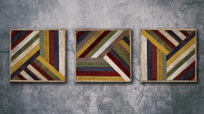 coloured pallet wood art